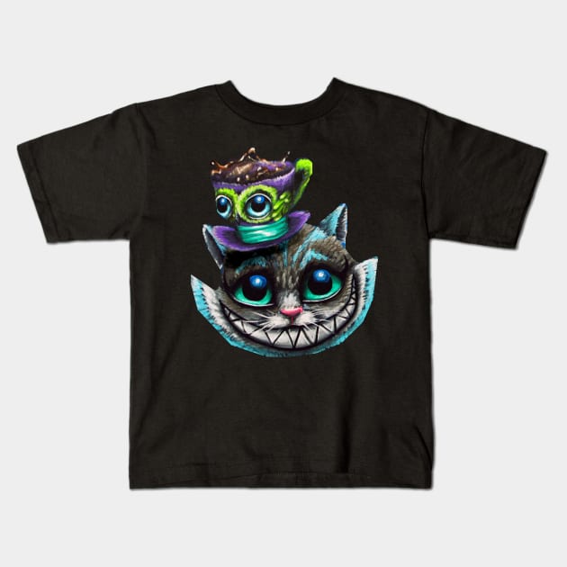 smiling cat Kids T-Shirt by Artelies202